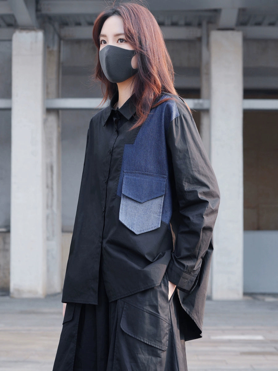 デニムポケットシャツ｜ロングスリーブシャツ（MF302）