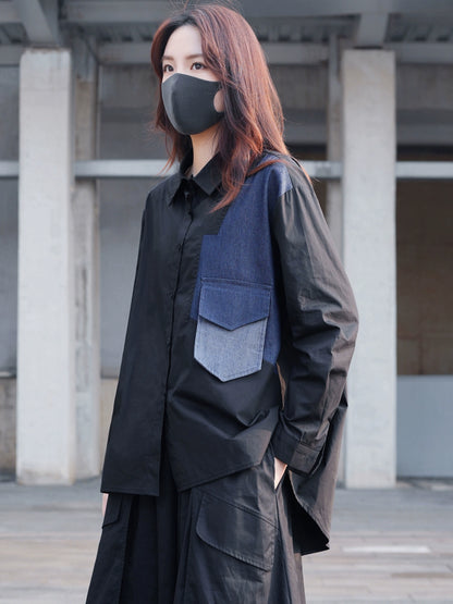 デニムポケットシャツ｜ロングスリーブシャツ（MF302）